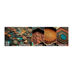 Fotótapéta Minta Standard Eco - Arab ornamentika - egy variáció - Kocka, Mozaik, Minta - 100x30 cm