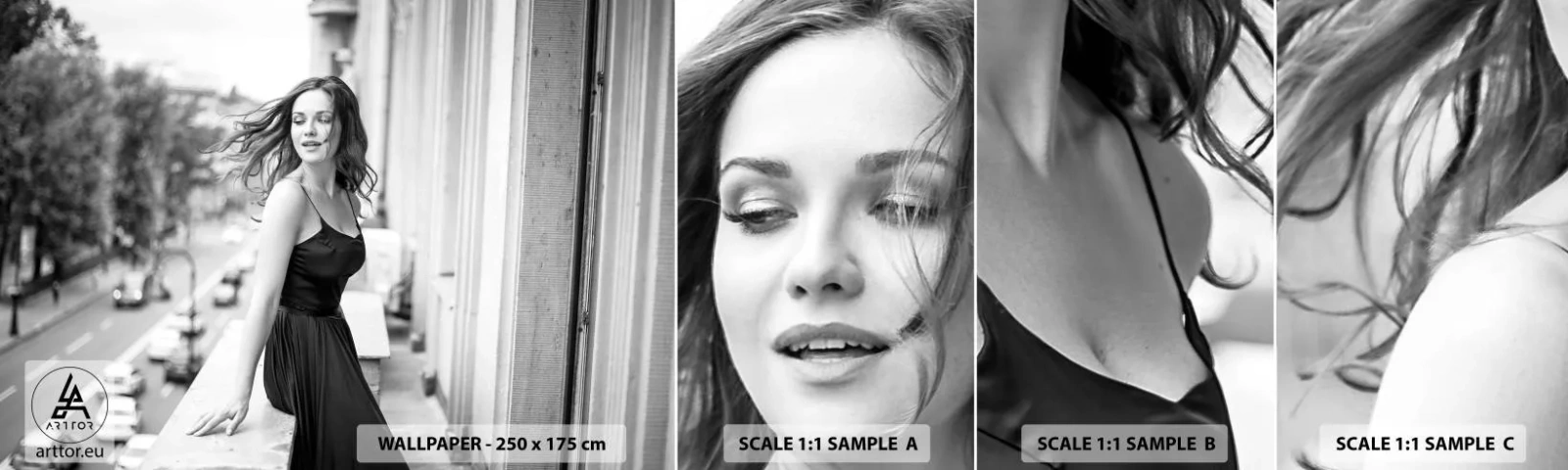 Fotótapéta Minta Standard Eco - Biztosan párizsi - Nő, Város, Építészet - 100x30 cm