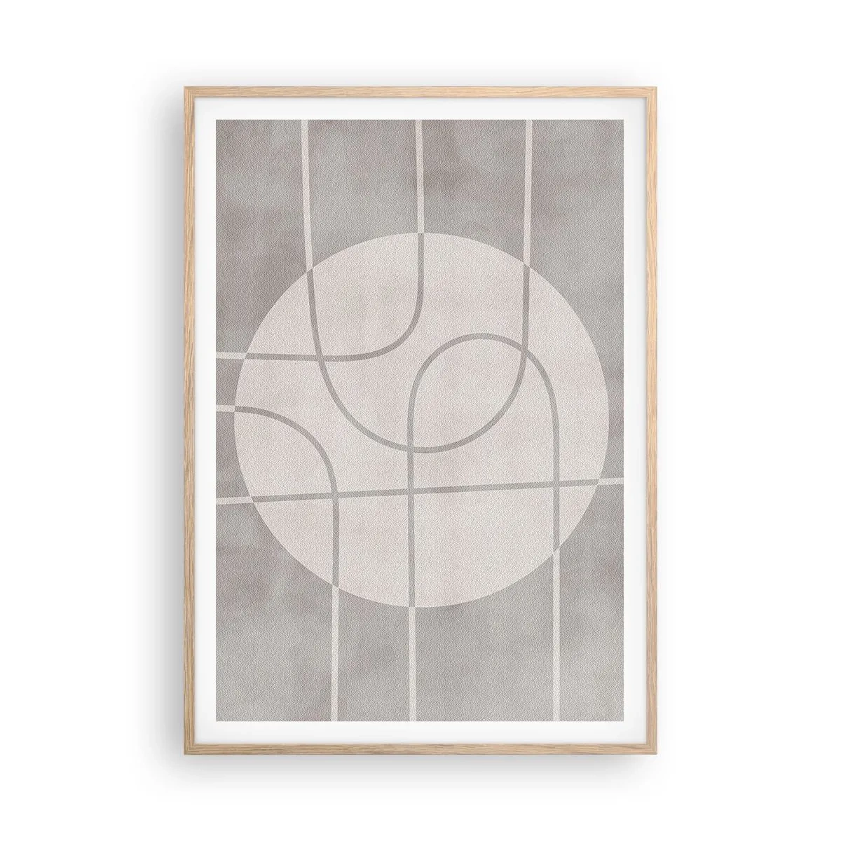 Poszter világos tölgy keretben - Körkörös és egyenes - 70x100 cm