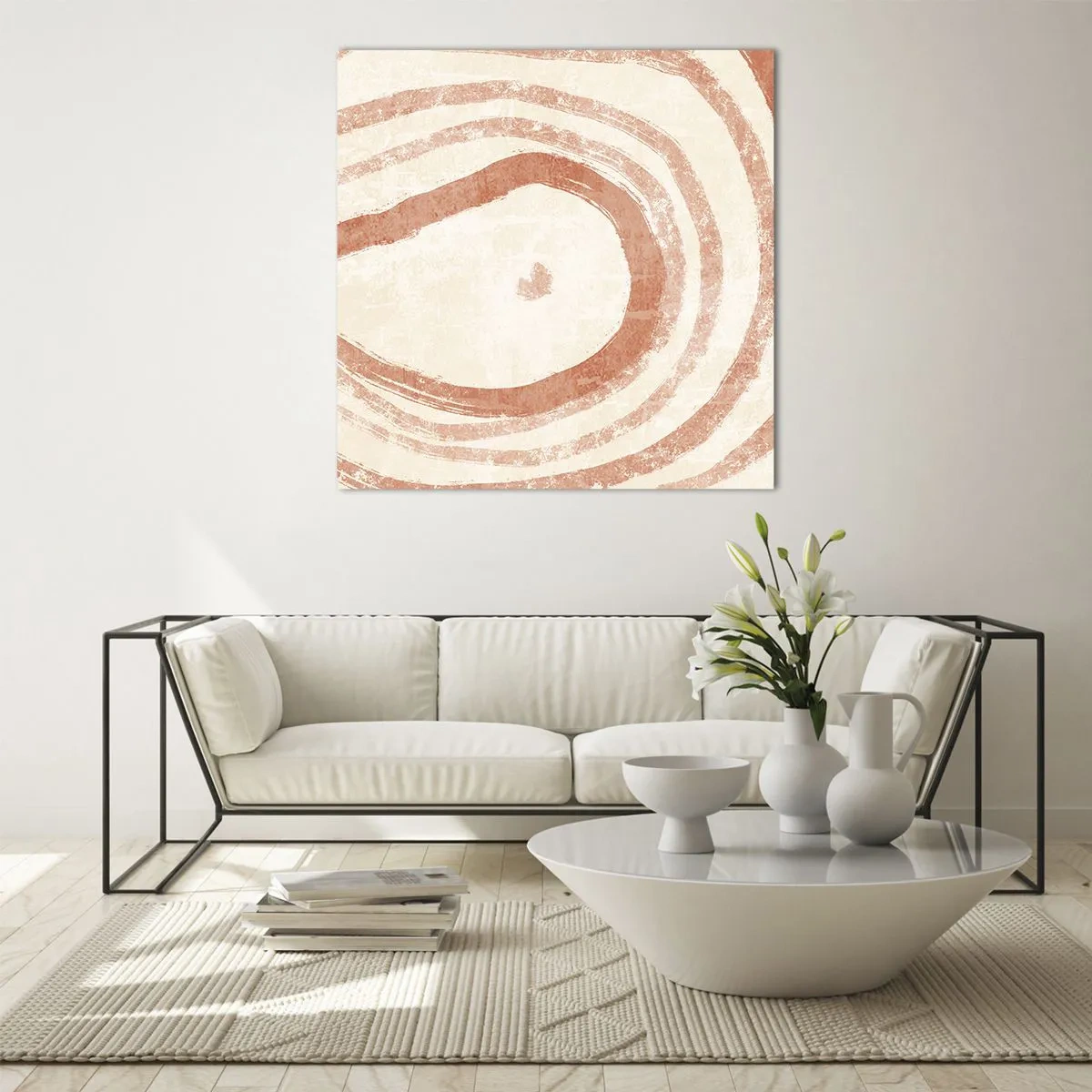 Üveg kép - Korallkörök - kompozíció - 50x50 cm