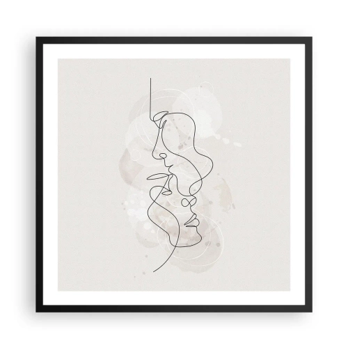 Poszter fehér keretben - Ölelésbe gabalyodva - 60x60 cm