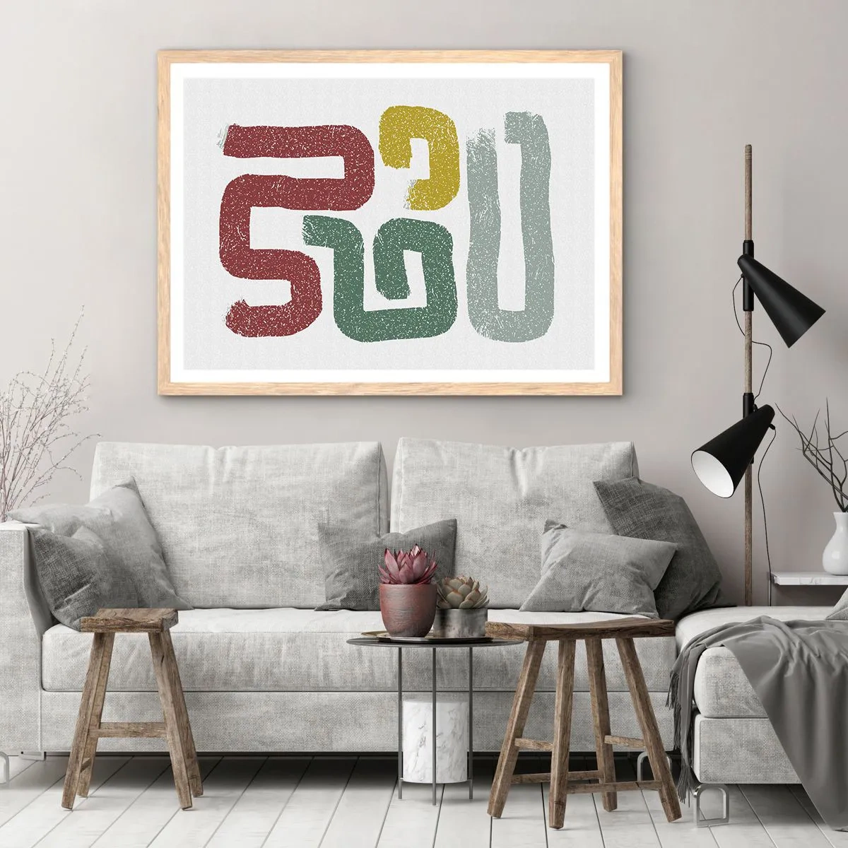 Poszter világos tölgy keretben - Egy ismeretlen nyelven - 100x70 cm