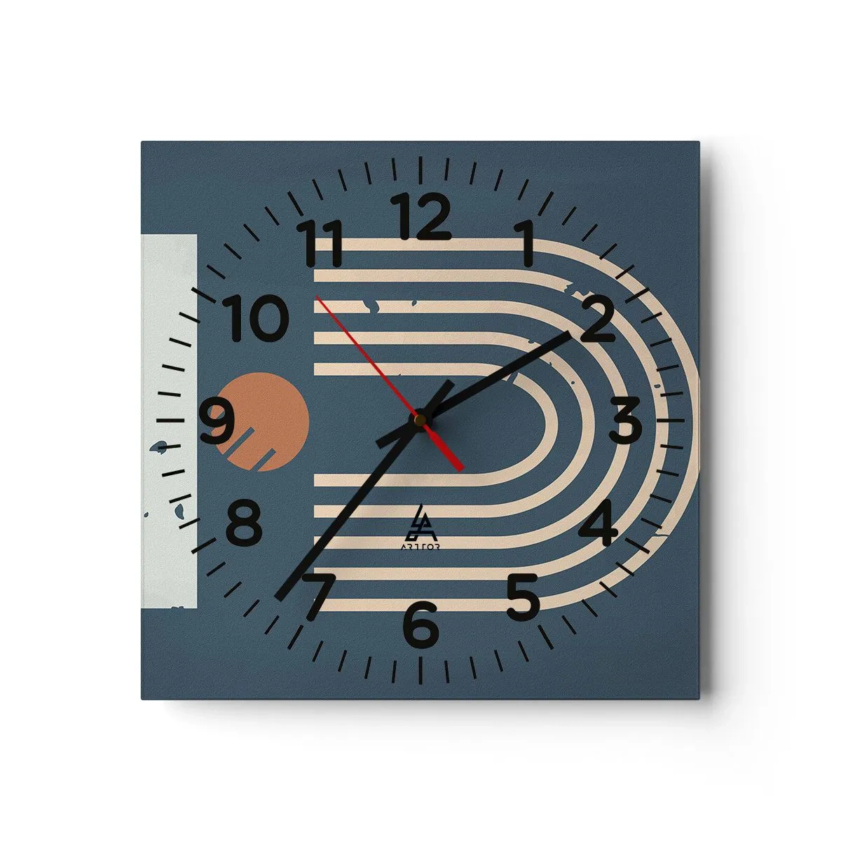 Falióra, Óra - Geometria sötétkék háttéren - 30x30 cm