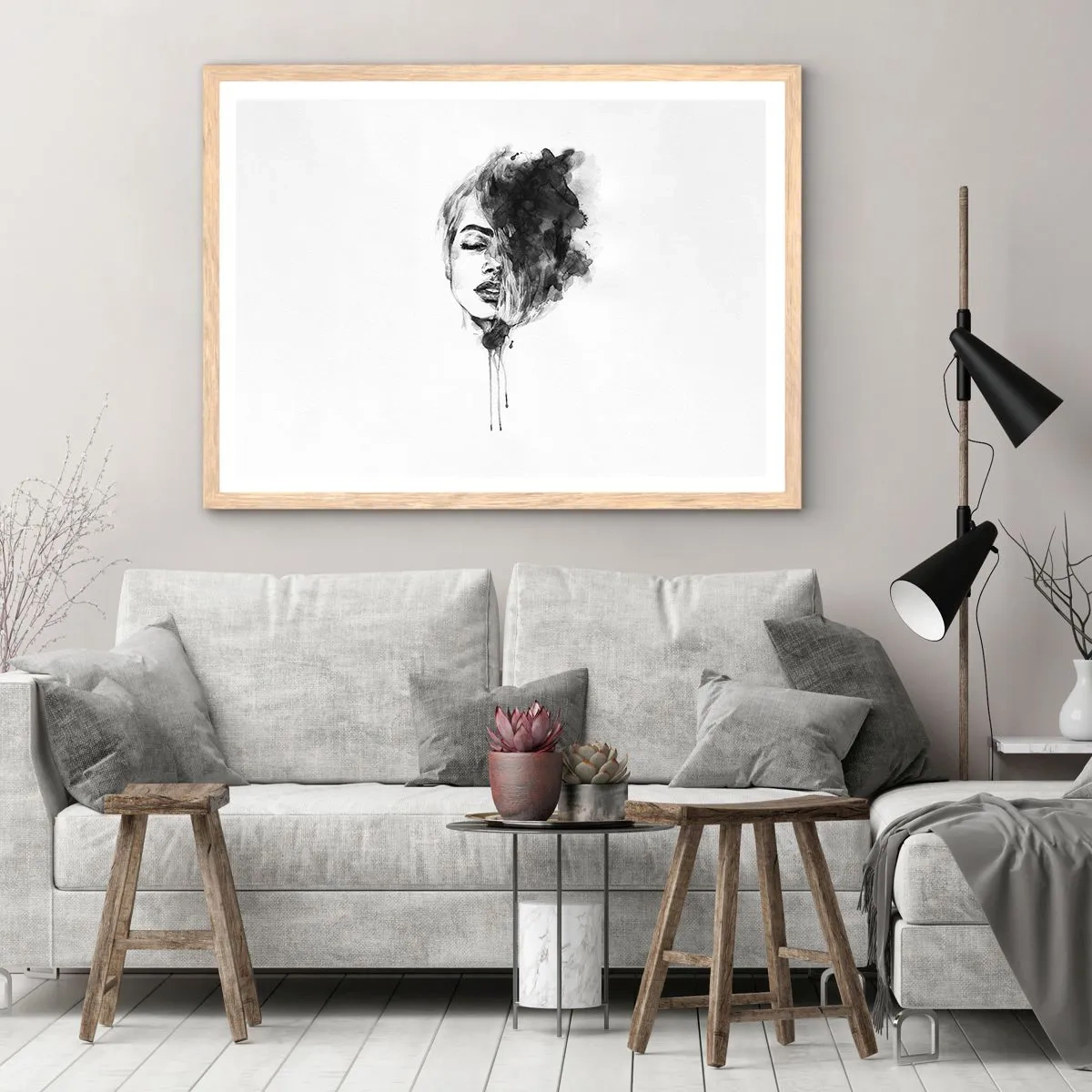 Poszter világos tölgy keretben - Miről álmodozik egy lány - 50x40 cm