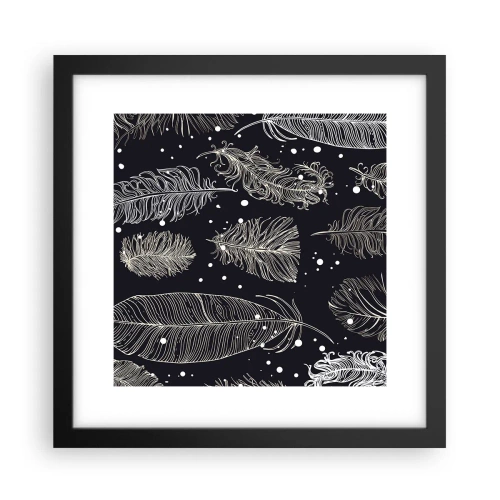 Poszter fehér keretben - Tollas csipke - 30x30 cm