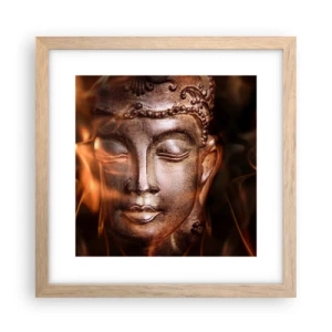 Poszter világos tölgy keretben - Csak itt és most létezik - 30x30 cm