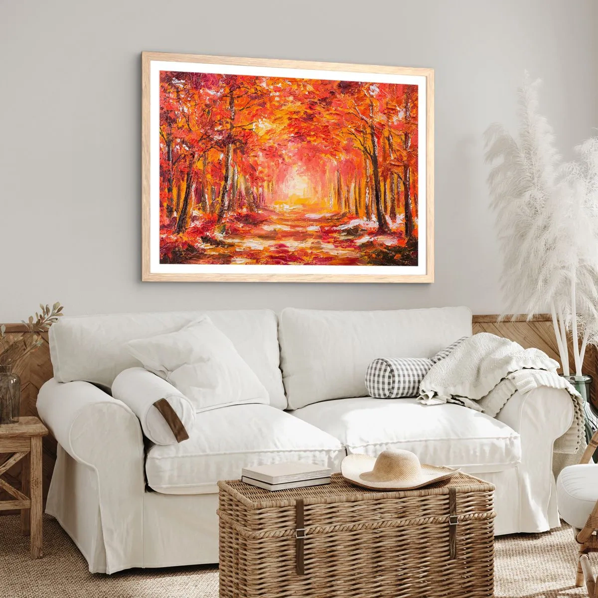Poszter világos tölgy keretben - Rézerdő - 40x30 cm
