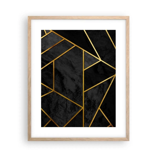Poszter világos tölgy keretben - Sötétség és ragyogás - 40x50 cm
