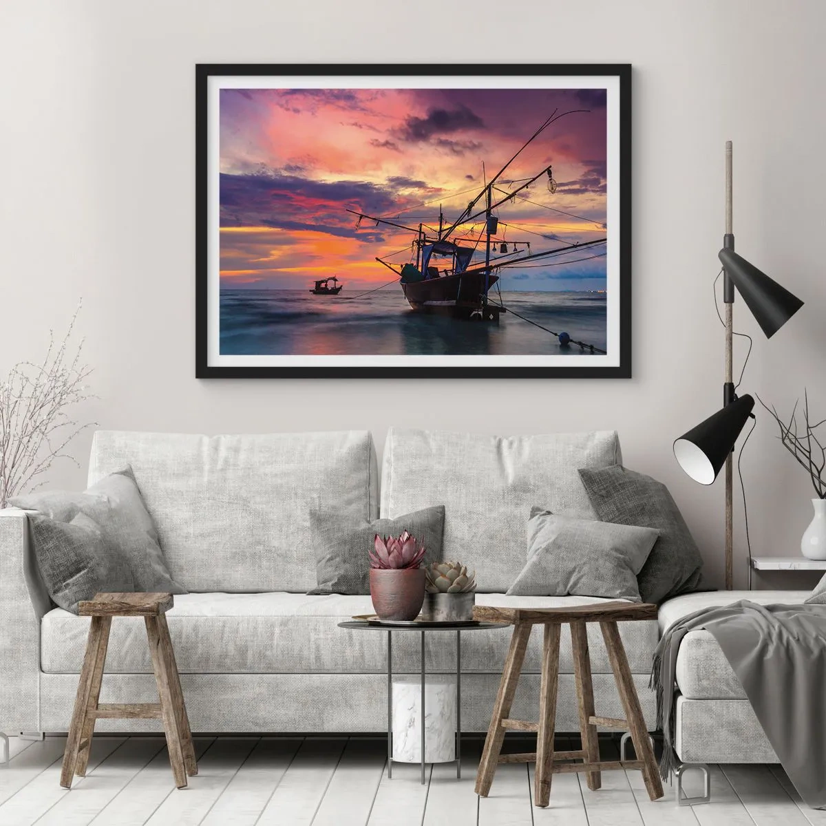 Poszter fehér keretben - Egzotikus este - 100x70 cm