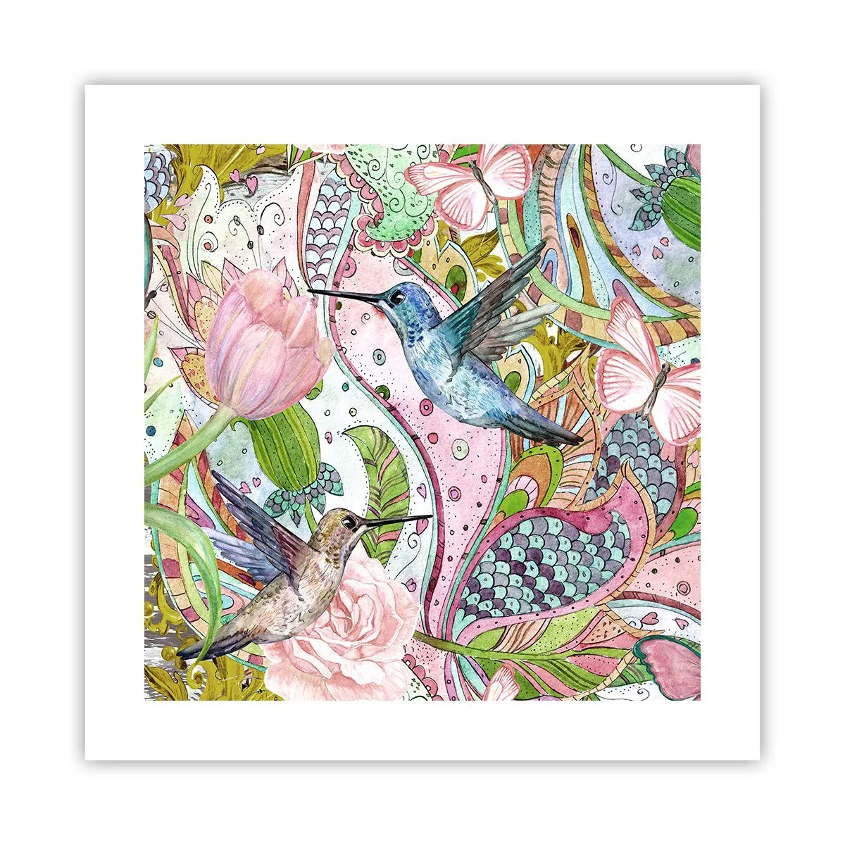 Poszter - Szőlőbe gabalyodva - 40x40 cm