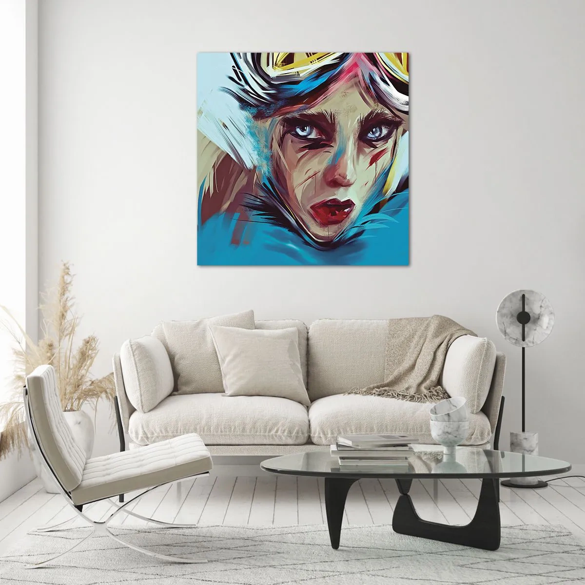 Üveg kép - Utcai harcos - 60x60 cm