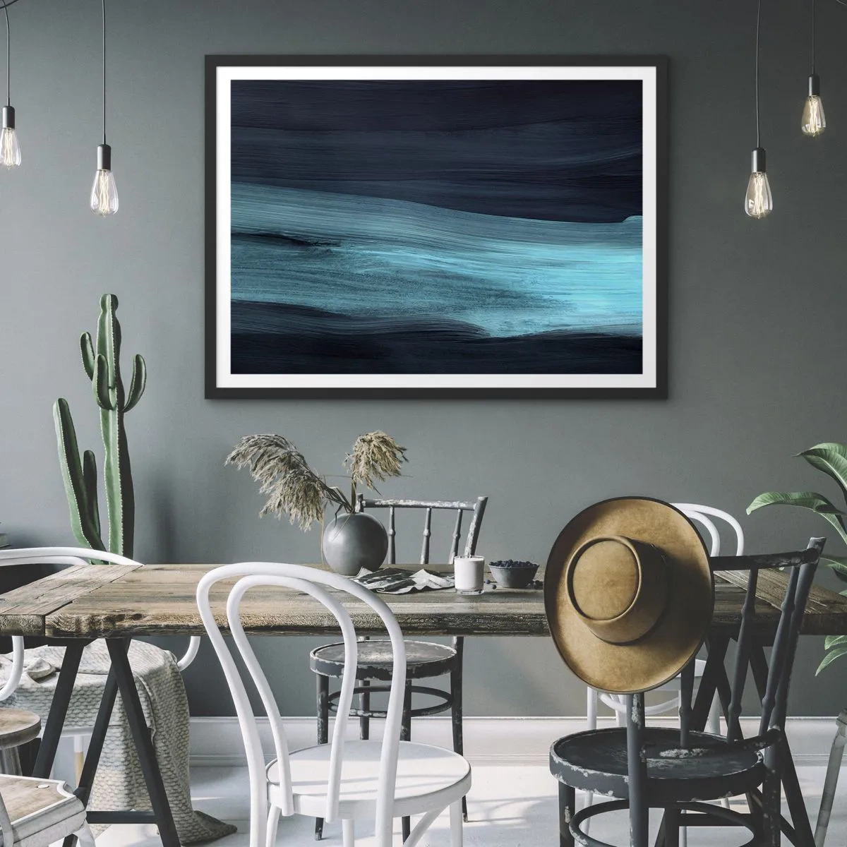 Poszter fehér keretben - Ússz az árral - 70x50 cm