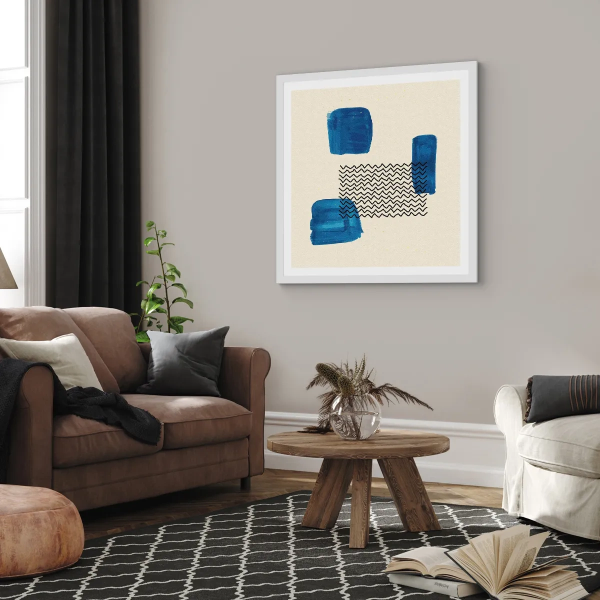 Poszter fekete keretben - Absztrakt kvartett - 40x40 cm