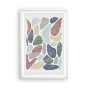 Poszter fekete keretben - Mozaik púderes színekből - 61x91 cm