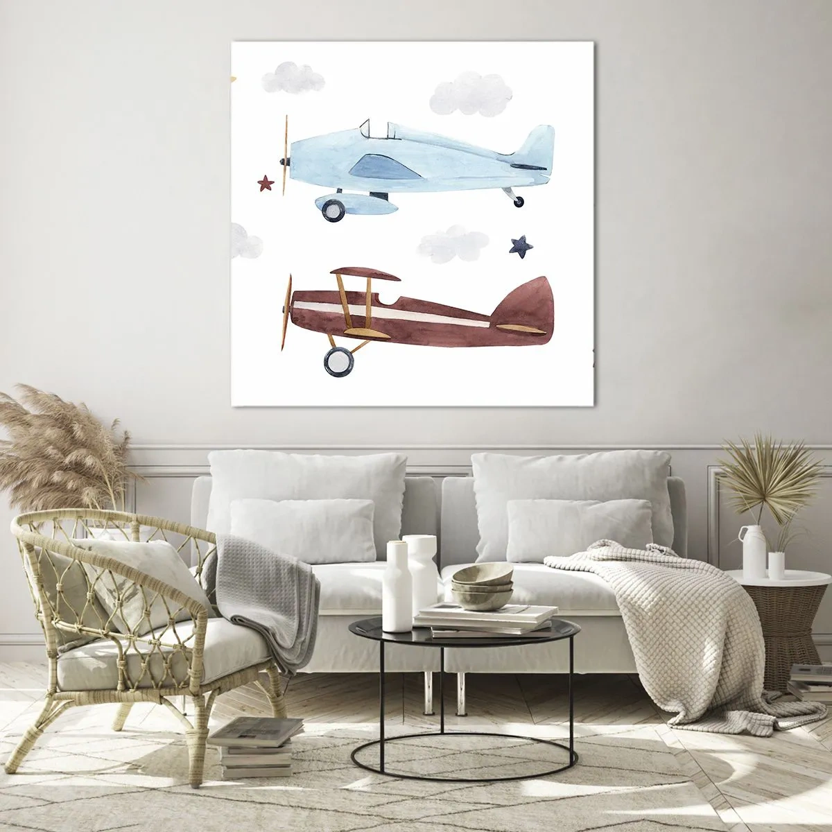 Üveg kép - Pilóta, várunk! - 40x40 cm