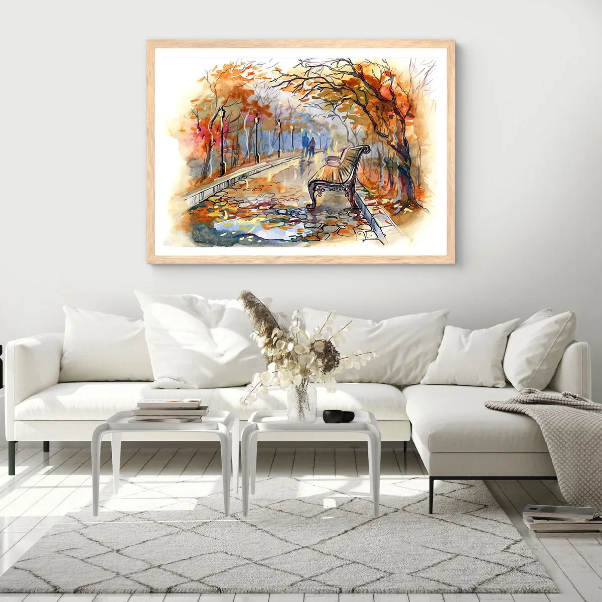 Poszter világos tölgy keretben - Kiránduljunk együtt az őszbe - 40x30 cm