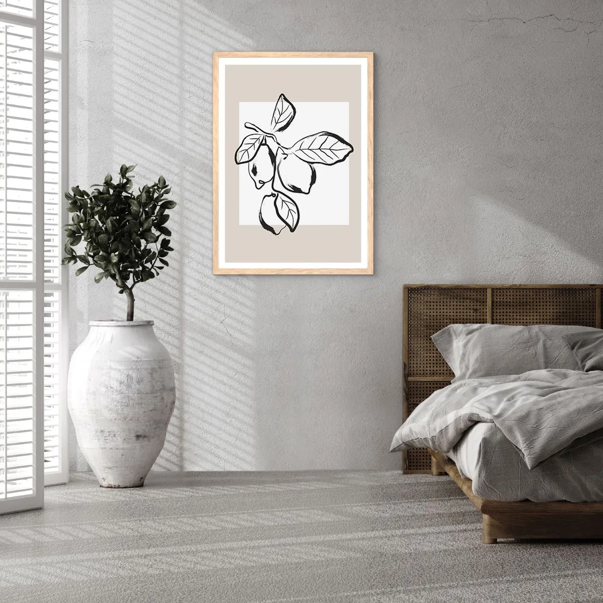 Poszter világos tölgy keretben - Ahol a citrom érik... - 50x70 cm