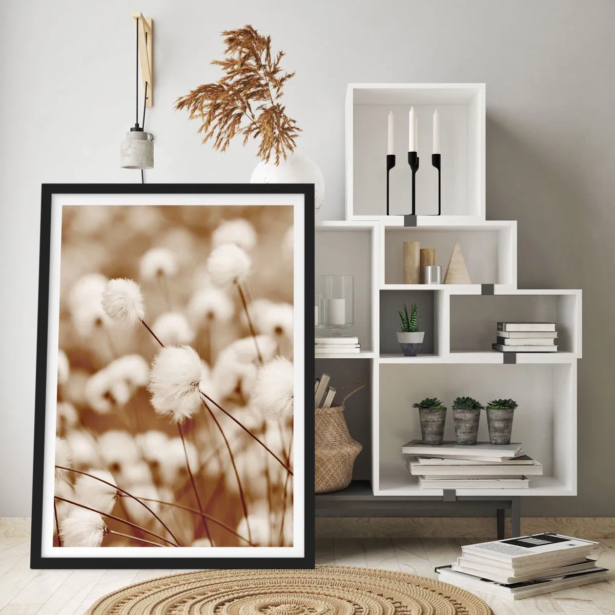 Poszter fehér keretben - Bolyhos termés - 70x100 cm