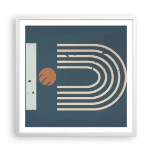 Poszter fekete keretben - Geometria sötétkék háttéren - 60x60 cm