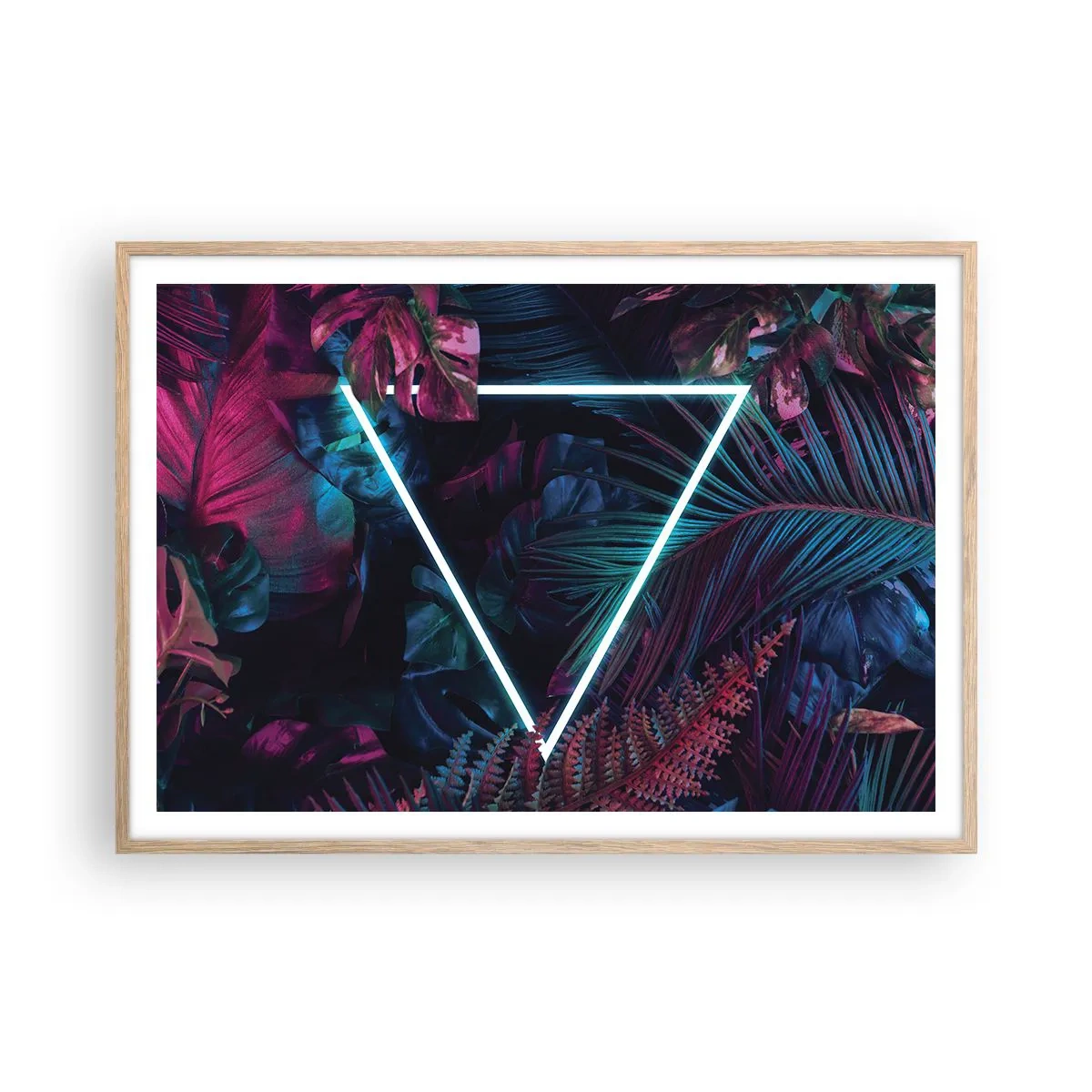 Poszter világos tölgy keretben - Disco stílusú kert - 100x70 cm