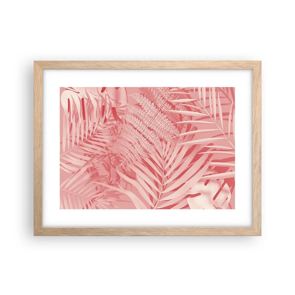 Poszter világos tölgy keretben - Rózsaszín koncepció - 40x30 cm