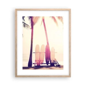 Poszter világos tölgy keretben - Ez  remek nap lesz  - 40x50 cm