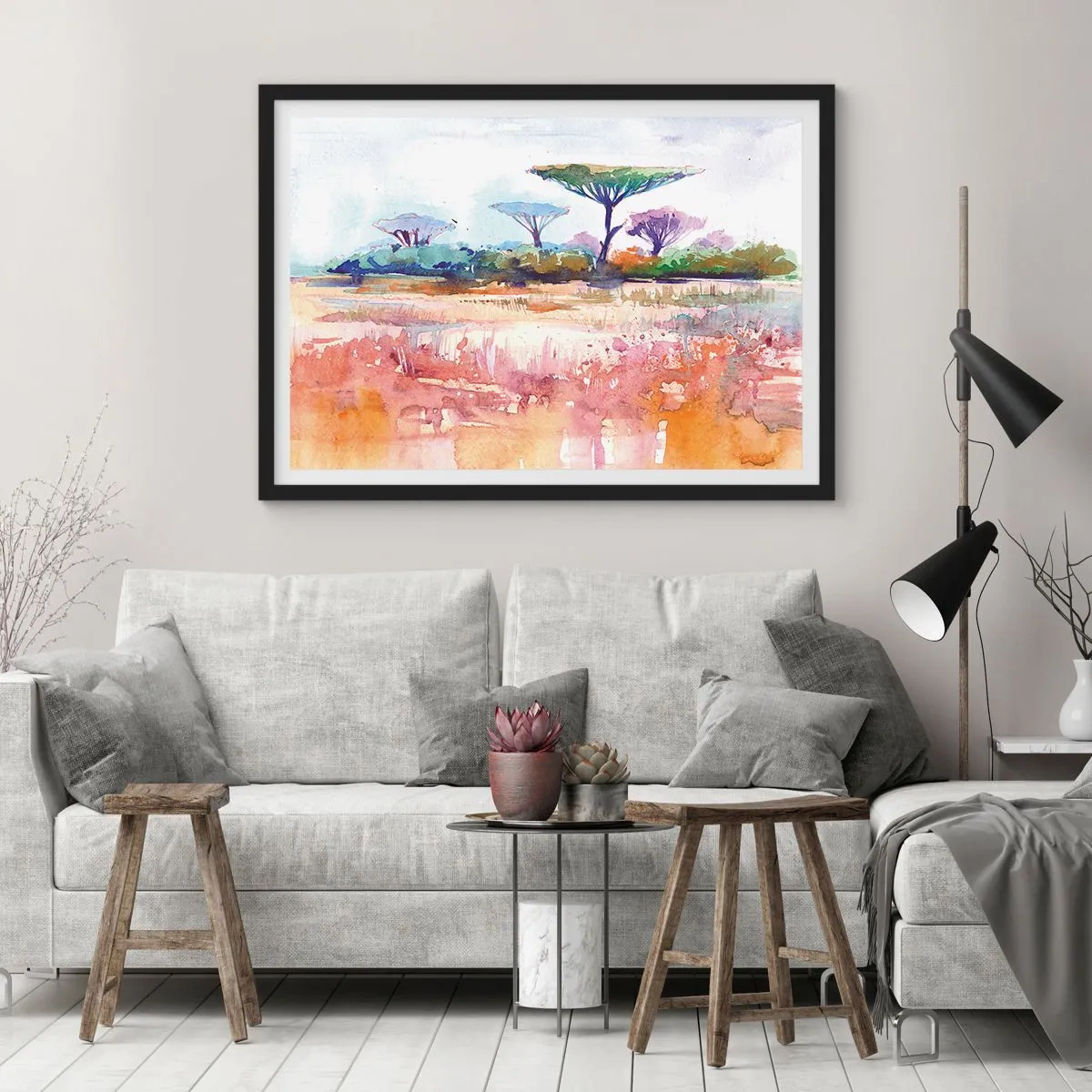 Poszter fehér keretben - Szavanna színei - 50x40 cm