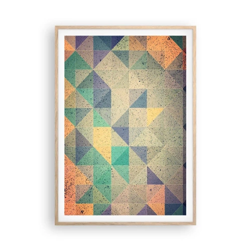 Poszter világos tölgy keretben - A háromszögek köztársasága - 70x100 cm