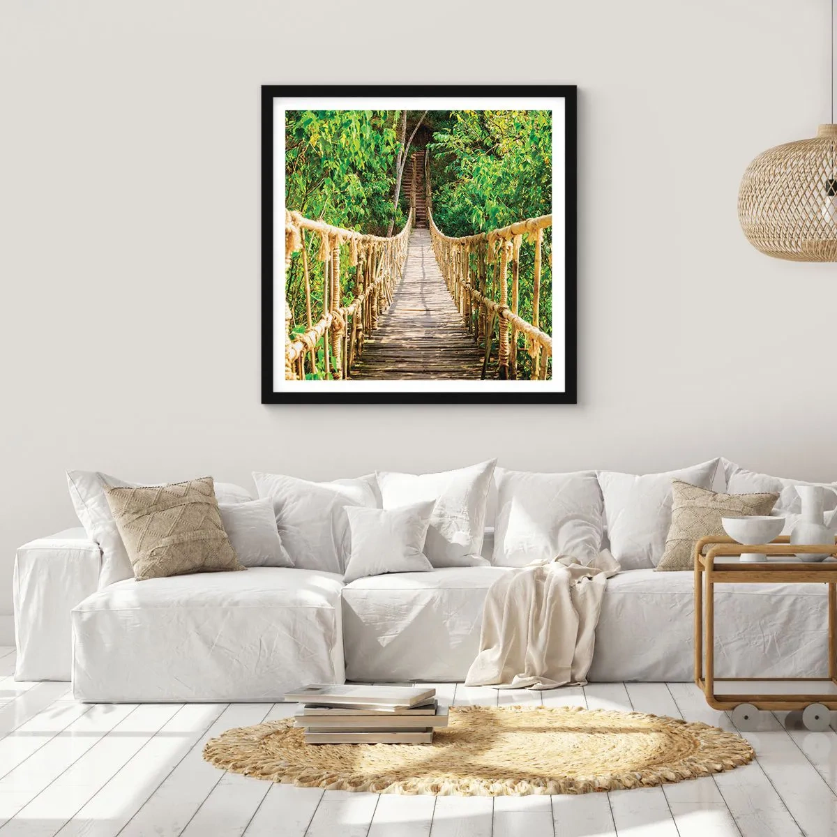 Poszter fehér keretben - Zöldben ragadva - 30x30 cm