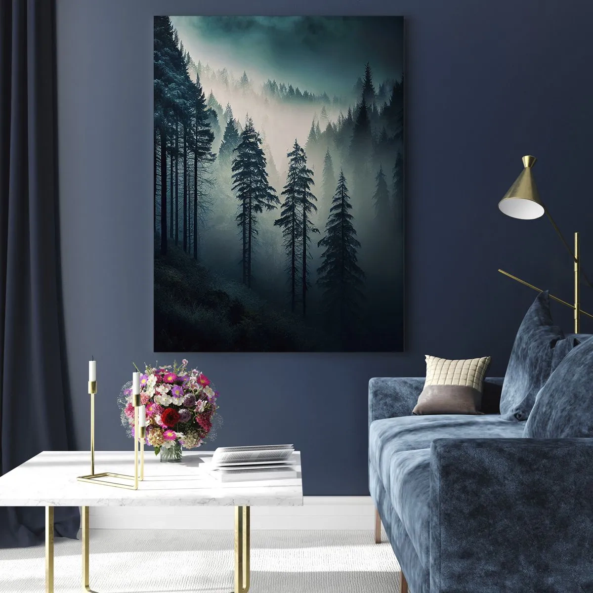 Üveg kép - Hegyi reggel - 80x120 cm