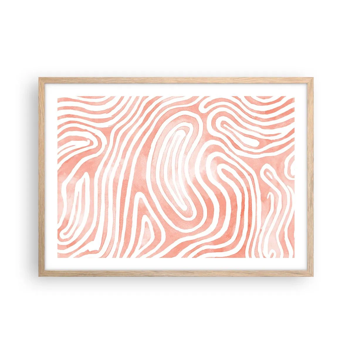 Poszter világos tölgy keretben - Egy korall labirintusban - 70x50 cm