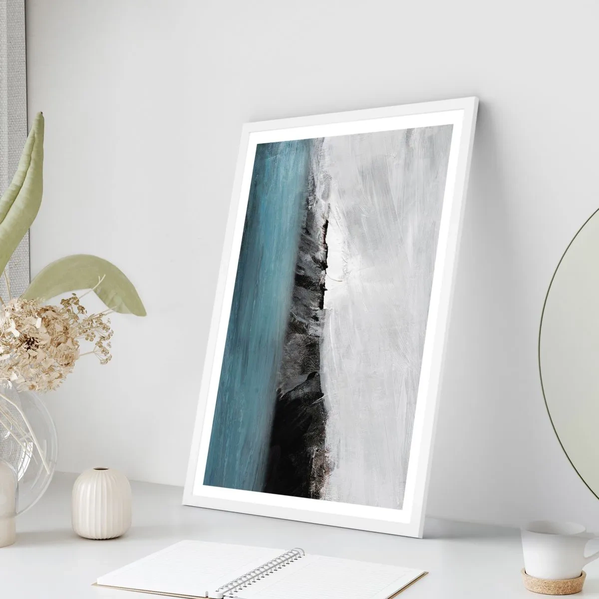 Poszter fekete keretben - Víz - föld: az elemek összecsapása - 30x40 cm