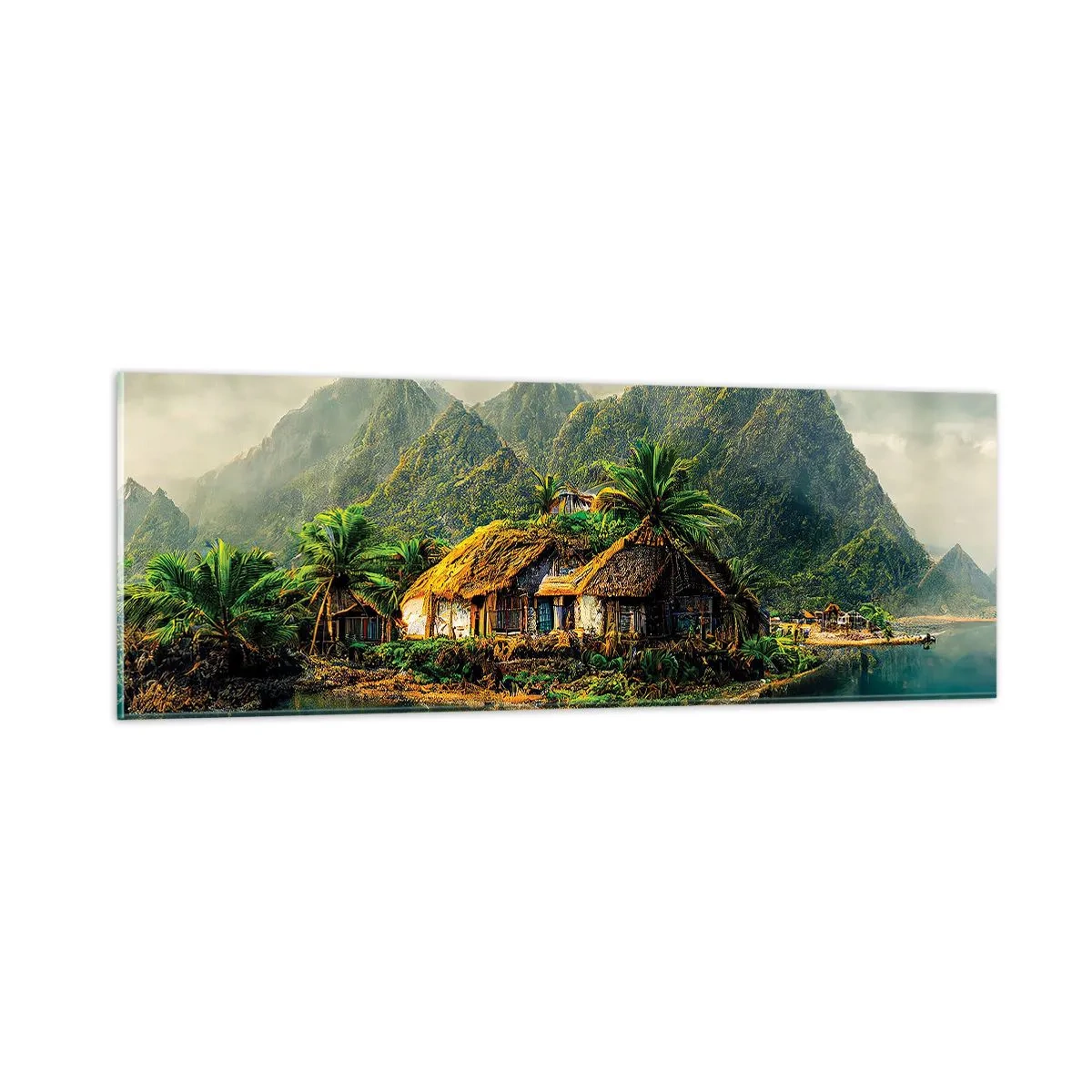 Üveg kép - Trópusi paradicsom - 90x30 cm