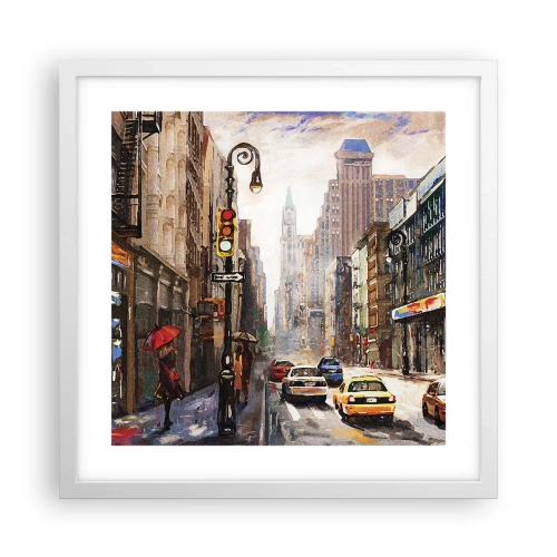 Poszter fekete keretben - New York – esőben is színes - 40x40 cm