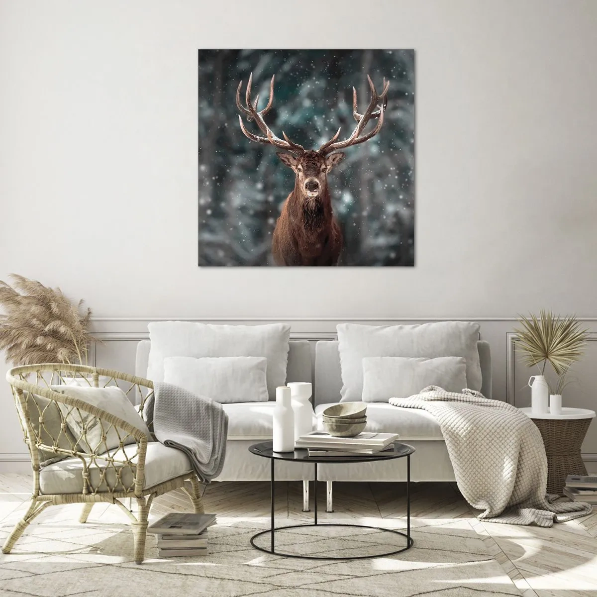 Üveg kép - Az erdő királya koronázva - 60x60 cm