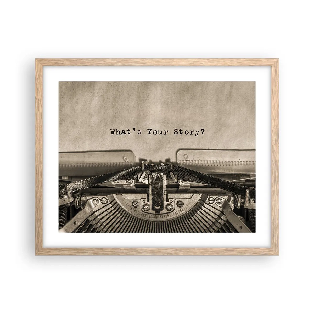 Poszter világos tölgy keretben - Meséld el - 50x40 cm