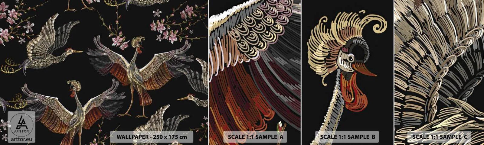 Fotótapéta Minta Öntapadós Deluxe Sticker - Mesebeli madár - Absztrakció, Madár, Grafika - 100x30 cm