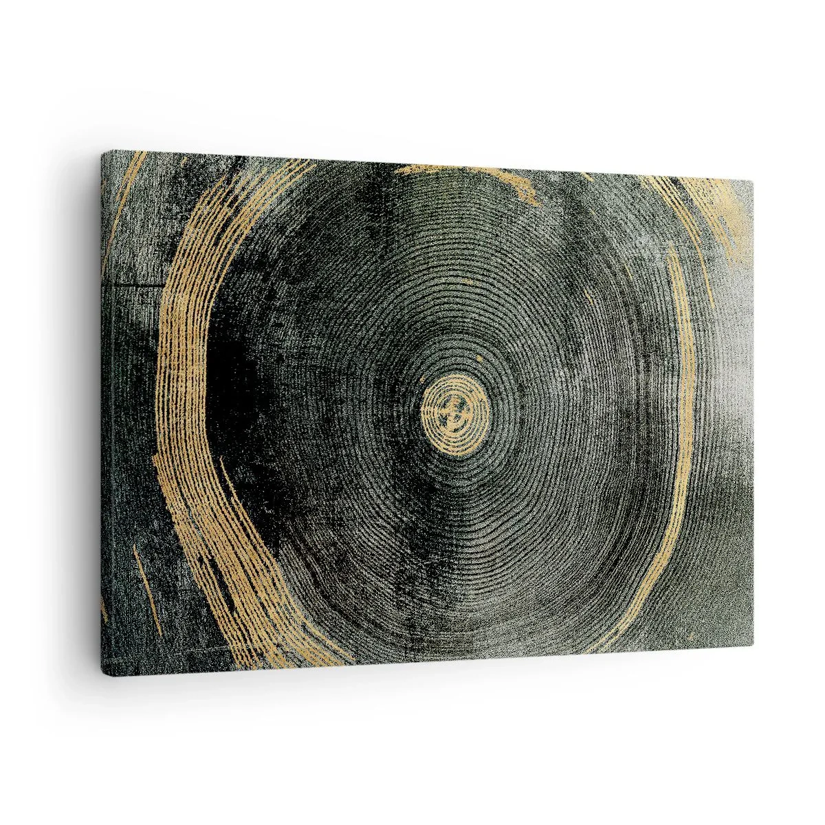 Vászonkép - Koncentrikus körök arany díszítéssel - 70x50cm - Változás és időtartam - Modern fali dekoráció nappalihoz és hálószobához ARTTOR