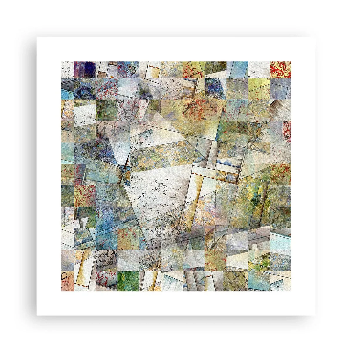 Poszter - Geometrikus átrendeződés - 40x40 cm