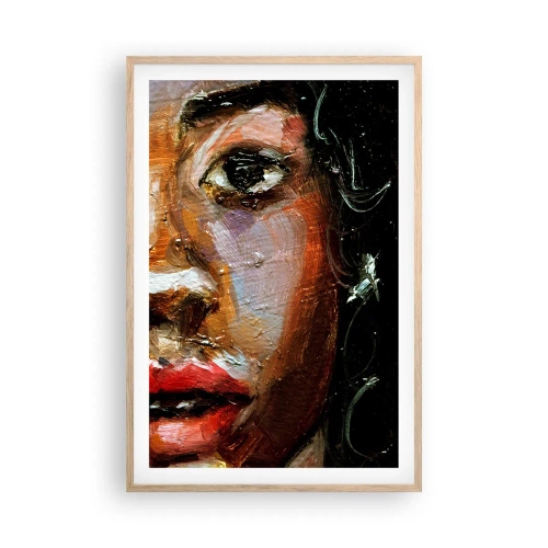 Poszter világos tölgy keretben - Fekete és fény - 61x91 cm