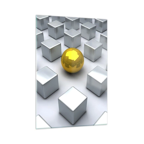 Üveg kép - Miért én? Geometriai összetétel - 50x70 cm