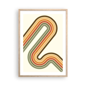 Poszter világos tölgy keretben - Cikkcakkban a célba - 50x70 cm