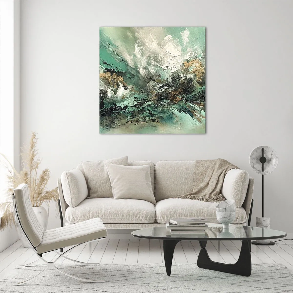 Üveg kép - Smaragd-fekete kelés - 40x40 cm