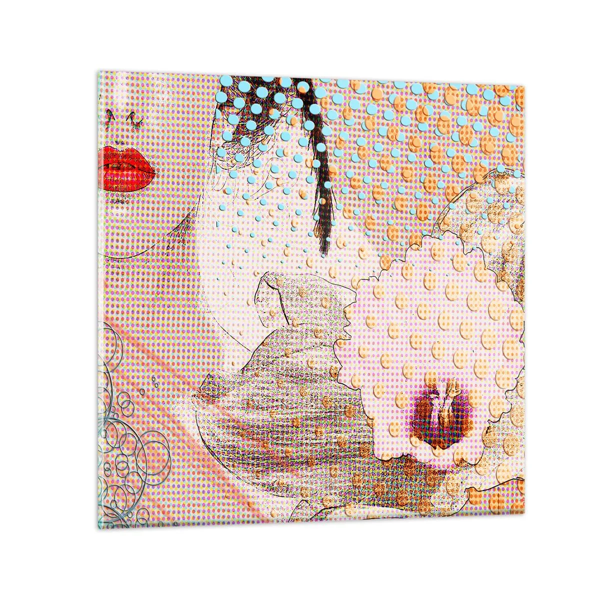 Üveg kép - Képregényes heroin - 40x40 cm