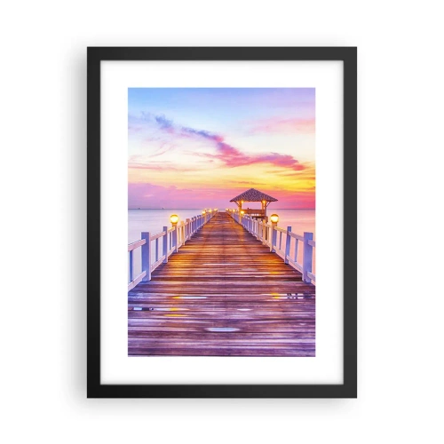 Poszter fehér keretben - Az est lilás-arany csendje - 30x40 cm