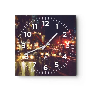 Falióra, Óra - Elmerült az éjszakai fényben - 30x30 cm