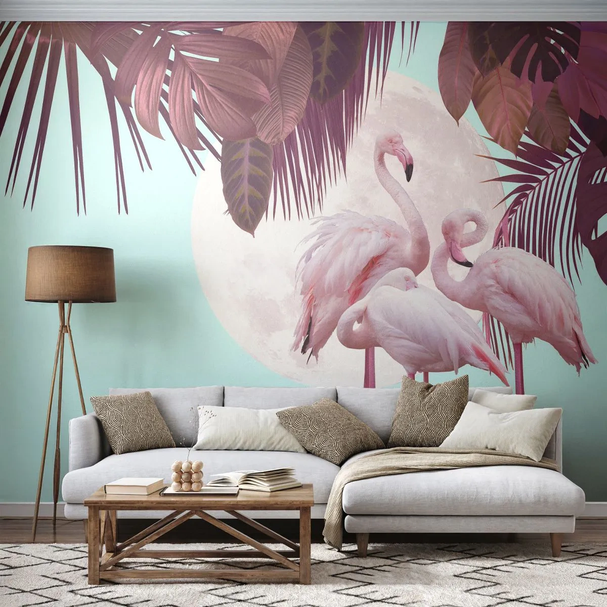 Öntapadós Fotótapéta Deluxe Sticker - Három madárgrácia - Flamingók, Madarak, Természet - 250x175 cm