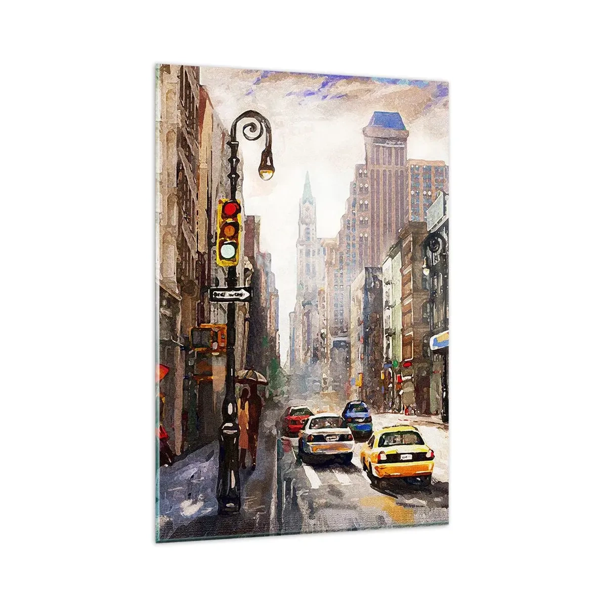 Üveg kép - New York – esőben is színes - 80x120 cm