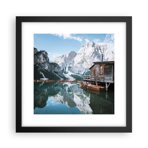 Poszter fehér keretben - Kristályos hegyi reggel - 30x30 cm