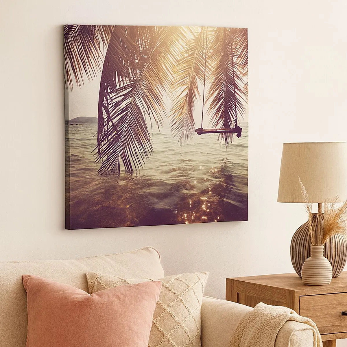 Vászonkép - Tetszés szerint hintázhat a felhők között - 30x30 cm